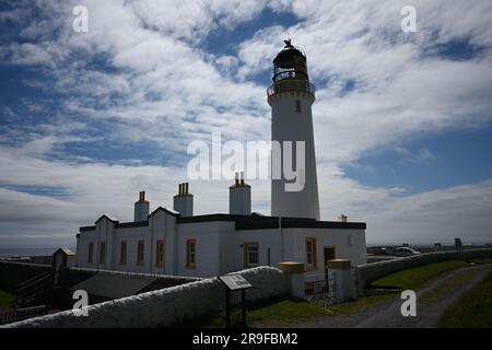 Blick auf den Mull of Galloway Lighthouse an der südwestlichen Spitze Schottlands Stockfoto