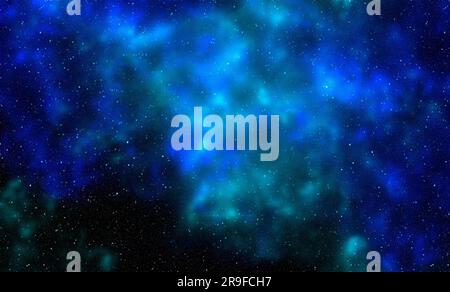 Weltraumhintergrund mit Sternenstaub und strahlenden Sternen. Realistischer Kosmos und Farbnebel. Farbenfrohe Galaxie. 3D Abbildung. Stockfoto