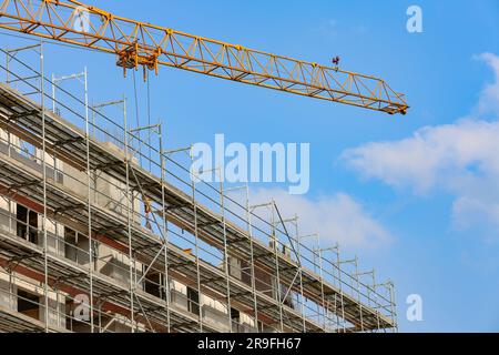 Neubau eines Apartmentgebäudes Stockfoto