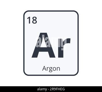 Argon Chemical Element Graphic für wissenschaftliche Designs. Stock Vektor