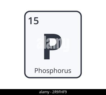 Phosphor Chemical Element Graphic für wissenschaftliche Designs. Stock Vektor