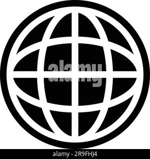 Website- oder Internetnetzwerk flaches Kunstsymbol für Apps und Websites. World Web-Symbol www Earth Globe Stock Vektor