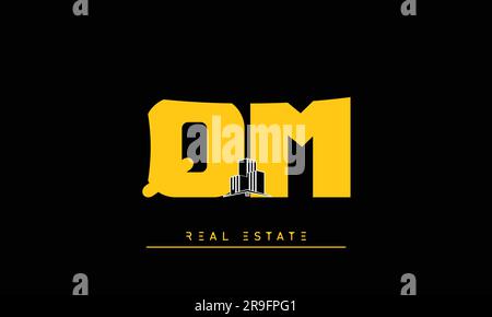 Real Estate Briefen Modern Creative Logo QM , MQ Stock Vektor