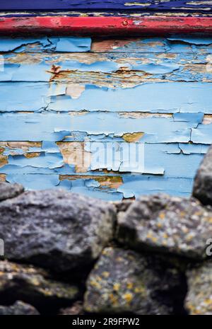 Detail einer verwitterten Boot Stockfoto