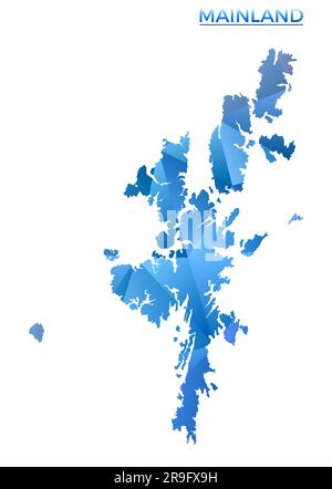 Polygonale Vektor-Karte des Festlands. Lebendige, geometrische Insel in flachem Poly-Stil. Stilvolle Illustration für Ihre Infografiken. Stock Vektor
