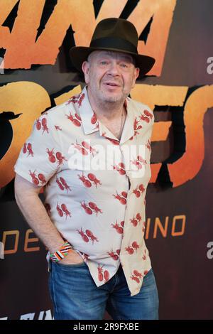 Alberto Chicote während des Fotoaufrufs The Premiere of the Film „Indiana Jones and the Dial of Destiny“ in Kinepolis in Ciudad de la Imagen, 26. Juni 2 Stockfoto