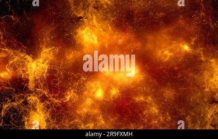 Weltraumhintergrund mit Sternenstaub und strahlenden Sternen. Realistischer Kosmos und Farbnebel. Farbenfrohe Galaxie. 3D Abbildung. Stockfoto