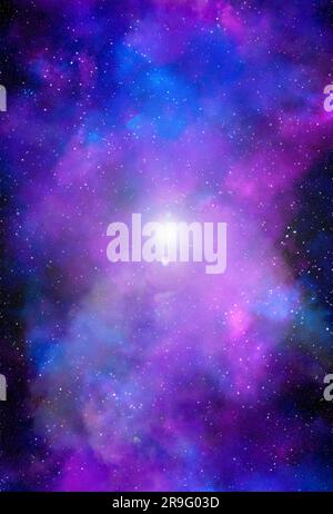 Planeten und Galaxie, Science-Fiction-Tapete. Die Schönheit des Weltraums. Milliarden Galaxien im Universum kosmischer Kunsthintergrund. 3D Abbildung. Stockfoto