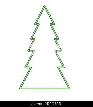 Leuchtendes Neon Weihnachtsbaum Design Element Vektor Illustration isoliert auf weißem Hintergrund Stock Vektor