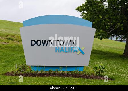Halifax, Kanada. Juni 2023. Begrüßungsschild zur Innenstadt von Halifax Stockfoto
