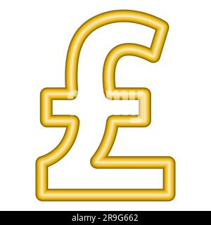 3D Pfund Sterling Goldsymbol Goldenes Münzsymbol Gelddesign Währungszeichen in Gold Vektordarstellung isoliert auf weißem Hintergrund Stock Vektor