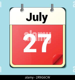 Tag im Kalender, Vektorbildformat, Juni 27 Stock Vektor