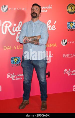 Rom, Italien. 26. Juni 2023. Fabrizio Politi besucht den roten Teppich der Rido perchè ti amo Premiere im Cinema Adriano. (Foto: /Sipa USA) Guthaben: SIPA USA/Alamy Live News Stockfoto