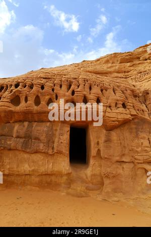 Al Ula Altstadt , Saudi-Arabien - juni 7 2023 - die Nabatäer oder Nabateans Gräber Zivilisation in Madain Saleh in Al Ula - Qasr al-Farid Stockfoto