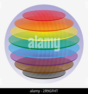 Rainbow 3D Sphere LGBT-Symboldarstellung isoliert auf weißem Hintergrund Stock Vektor