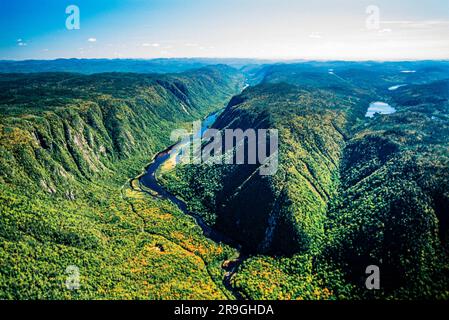 Luftaufnahme des Jacques-Cartier-Nationalparks, Quebec, Kanada Stockfoto