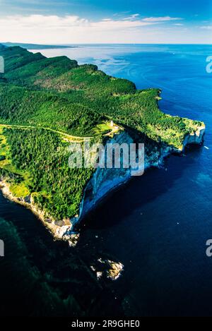 Luftaufnahme des Cape Gaspé Lighthouse, Quebec, Kanada Stockfoto