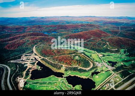 Aerial of Mont Tremblant Village, Quebec, Kanada Stockfoto