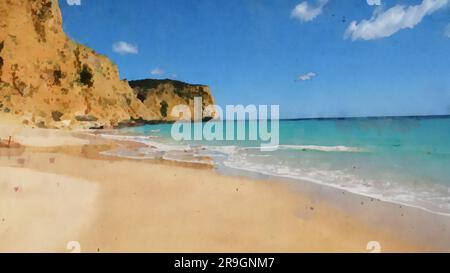 Schönen Sandstrand in der Nähe von Lagos in Ponta da Piedade Region Algarve Portugal. Stockfoto