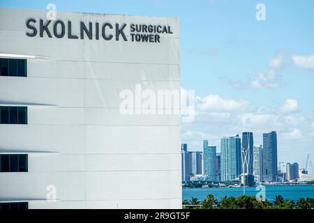 Miami Florida, Biscayne Bay Water, Edgewater Midtown Hochhaus Wohngebäude City Skyline, Mt. Mount Sinai Medical Center Krankenhaus, Skolnic Stockfoto