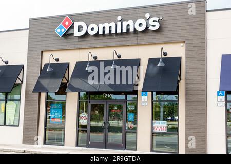 Sanford Florida, Domino's Pizza Restaurant Eingang, Außeneingang Vordereingang Stockfoto