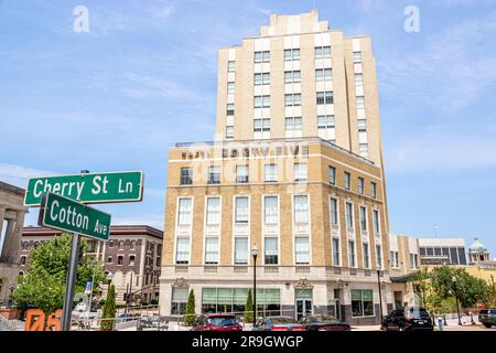 Macon Georgia, Cotton Avenue, historische Skyline der Innenstadt, Hotel Forty Five, Außenansicht, Gebäude, Vordereingang Stockfoto