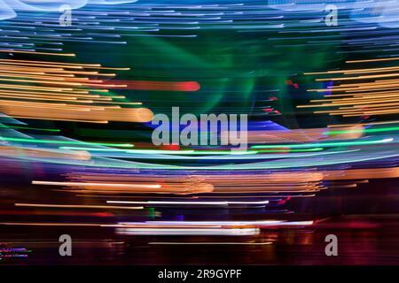 Santa Monica Pier Roller coster Blur Stockfoto