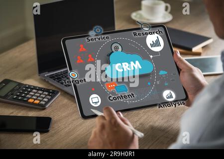 Business Customer CRM Management Analysis Service Concept Management at Customer Relationship Concept Stockfoto