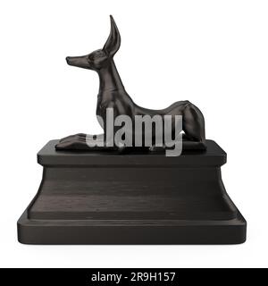 Ägyptischer Anubis Statue isoliert Stockfoto