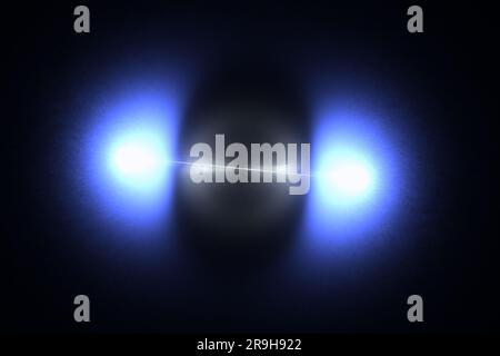 Teilchen, Quantenverschränkung (Quantenkorrelation), Quantenmechanik. 3D Abbildung Stockfoto