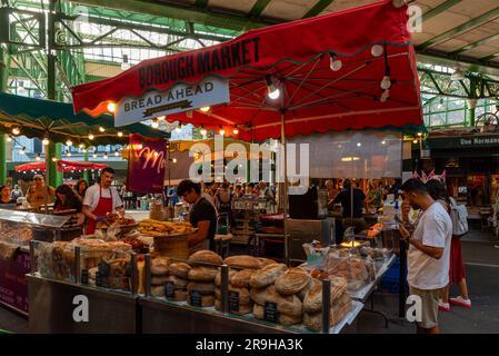 borough High Street,hausgemachte Speisen,vereinigtes Königreich,Take Away,Marktstände,londoner Sehenswürdigkeiten,london Bridge,london Attraction,london,london UK,1756,Borough, Stockfoto