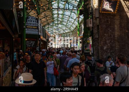 borough High Street,hausgemachte Speisen,vereinigtes Königreich,Take Away,Marktstände,londoner Sehenswürdigkeiten,london Bridge,london Attraction,london,london UK,1756,Borough, Stockfoto