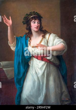 Angelica Kauffman, Portrait der Impromptu Virtuoso Teresa Bandettini-Landucci von Lucca (1763-1837), Ölmalerei auf Leinwand vor 1807 Stockfoto