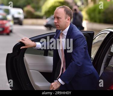London, England, Großbritannien. 27. Juni 2023. Der ehemalige Gesundheitsminister MATT HANCOCK erscheint vor der Covid-Untersuchung. (Kreditbild: © Thomas Krych/ZUMA Press Wire) NUR REDAKTIONELLE VERWENDUNG! Nicht für den kommerziellen GEBRAUCH! Stockfoto