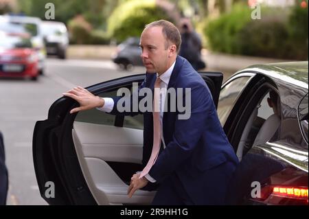 London, England, Großbritannien. 27. Juni 2023. Der ehemalige Gesundheitsminister MATT HANCOCK erscheint vor der Covid-Untersuchung. (Kreditbild: © Thomas Krych/ZUMA Press Wire) NUR REDAKTIONELLE VERWENDUNG! Nicht für den kommerziellen GEBRAUCH! Stockfoto