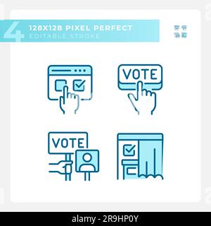 Editierbare Pixel Perfect Blue Abstimmsymbole Stock Vektor