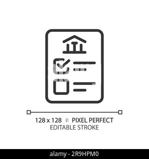 2D bearbeitbare Pixel vollständiges dünnes Liniensymbol, das die Abstimmung darstellt Stock Vektor