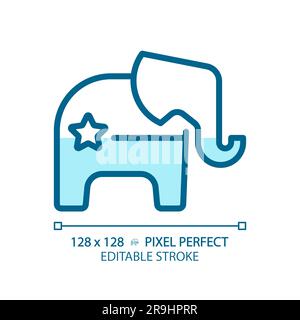 Bearbeitbares Pixel Perfect Blue Republican Party Logo Stock Vektor