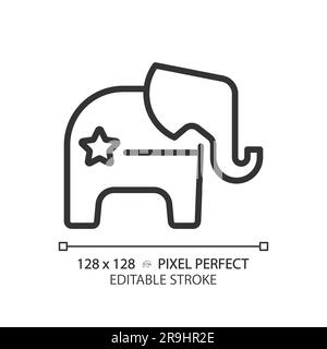 Editierbares Pixel Perfect Republican Party dünnes Liniensymbol Stock Vektor