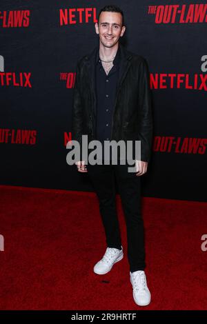 Los Angeles, Usa. 26. Juni 2023. LOS ANGELES, KALIFORNIEN, USA - JUNI 26: Der amerikanische Komiker, Schauspieler und Regisseur Tyler Spindel trifft am 26. Juni 2023 auf der Premiere von Netflix „The out-Laws“ in Los Angeles ein. (Foto: Xavier Collin/Image Press Agency) Kredit: Image Press Agency/Alamy Live News Stockfoto