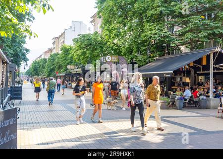 Fußgängerzone Vitosha Boulevard, Stadtzentrum, Sofia, Republik Bulgarien Stockfoto