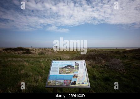 Suffolk Coast and Heaths AONB Informationstafel Sizewell Suffolk UK Stockfoto