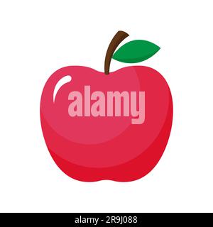 Apfel rote Symbollinie Zeichenstil isoliert auf weißem Hintergrund Vektordarstellung eps 10 Stock Vektor