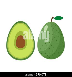 vektorsymbol der Avocado-Frucht im flachen Design Vektordarstellung isoliert auf weißen Steps 10 Stock Vektor