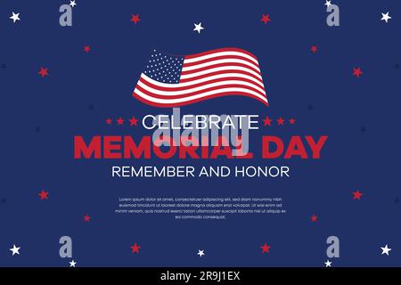 Webbanner für Sonderangebote zum memorial Day. Glückwunsch zum Feiertagsverkauf. werbebanner für das memorial Day-Wochenende. Vorlage für Werbeaktion in sozialen Medien zum Memorial Day Stock Vektor