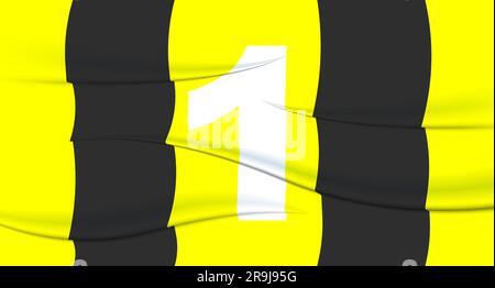 Die Nummer des gelben Fußballer auf einem Fußballtrikot. 1 Nummerndruck. Sporttrikot. Sport, olympiade, Euro 2024, Gold Cup, Weltmeisterschaft. Stock Vektor