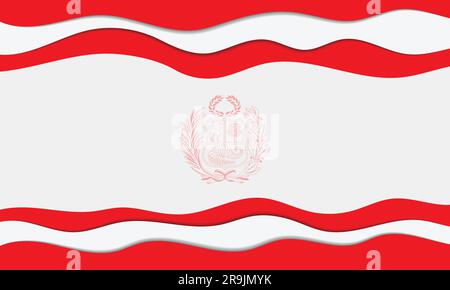 Happy Peru Independence Day Horizontal Banner Vector Illustration. Die Feier am 28. Juli. Moderne wellige Flagge. Emblem mit Kopierbereich. Wappen Stock Vektor