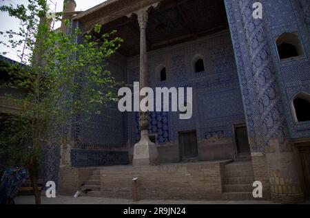 Blick von innen auf den Tash Kauli Palast in Khiva, Usbekistan Stockfoto