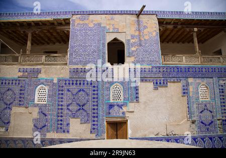 Blick von innen auf den Tash Kauli Palast in Khiva, Usbekistan Stockfoto