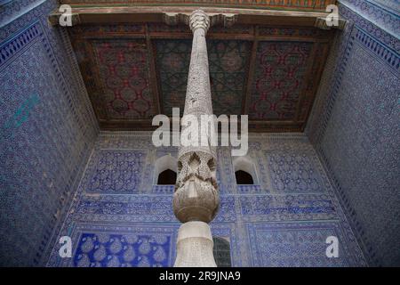 Blick von innen auf den Tash Kauli Palast in Khiva, Usbekistan Stockfoto